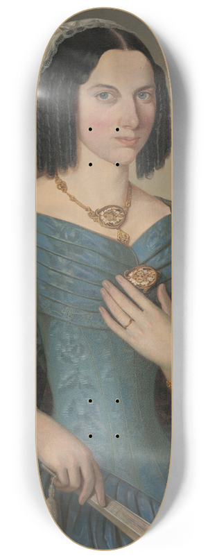 Peter Michal Boh - Portrait of a lady in blue 8.25 inch art skate deck