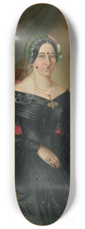 Peter Michal Boh - Portrait of a Seated Lady with a Landscape in the Background 8.25 inch art skate deck
