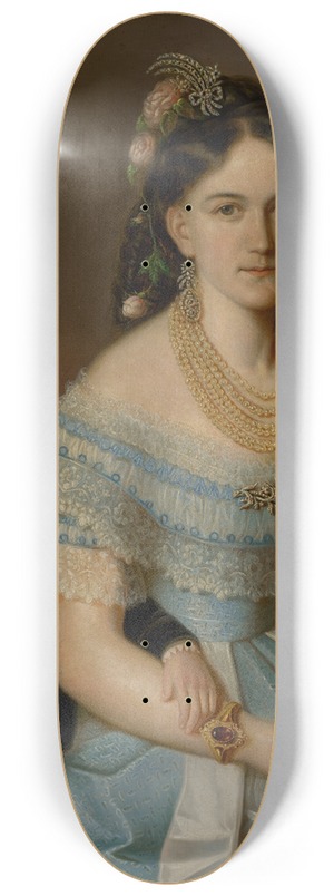 Peter Michal Boh - Portrait of udmila Zmekalov (ne Pongrczov) with son Jozef 8.25 inch art skate deck