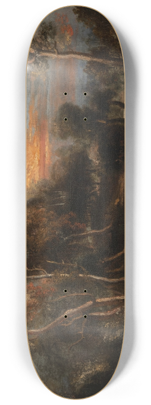 Peter Paul Rubens - A wooded landscape at sunset 8.25 inch art skate deck