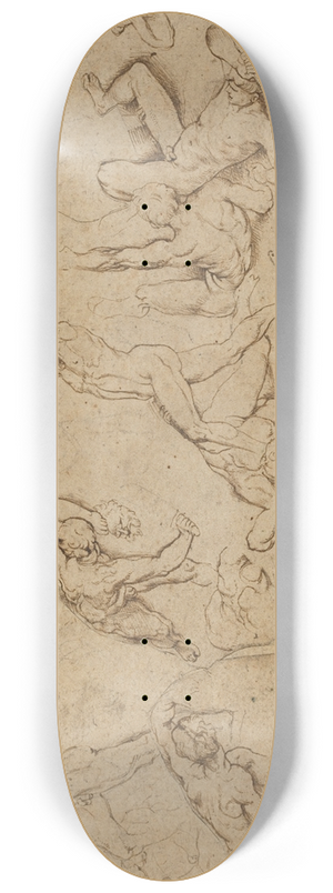 Peter Paul Rubens - Battle of Nude Men 8.25 inch art skate deck