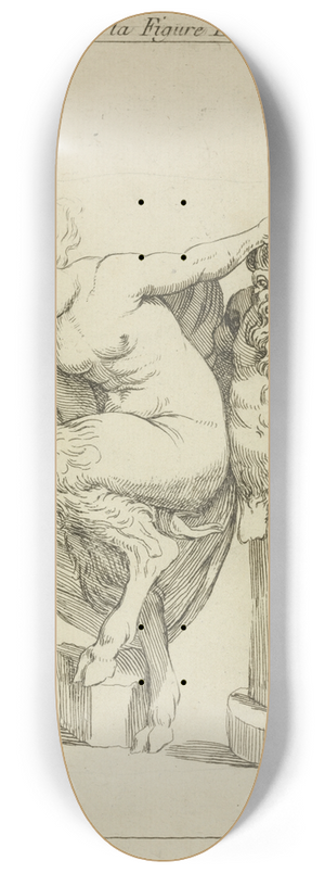 Peter Paul Rubens - Head and torso of male stayr, and a female satyr 8.25 inch art skate deck