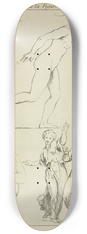 Peter Paul Rubens - One nude and three clothed female figures 8.25 inch art skate deck