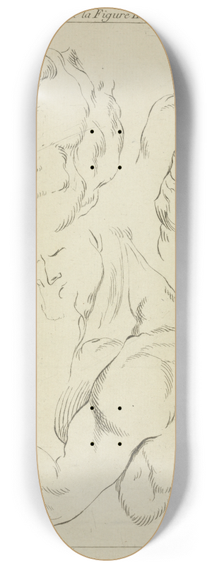 Peter Paul Rubens - Studies of a mans chest, biceps, and shoulders 8.25 inch art skate deck