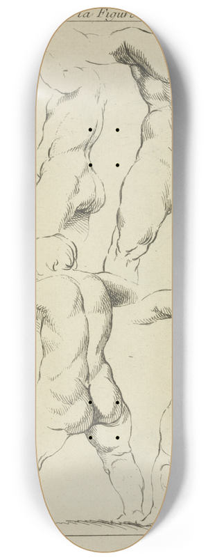 Peter Paul Rubens - Studies of male torsos 8.25 inch art skate deck