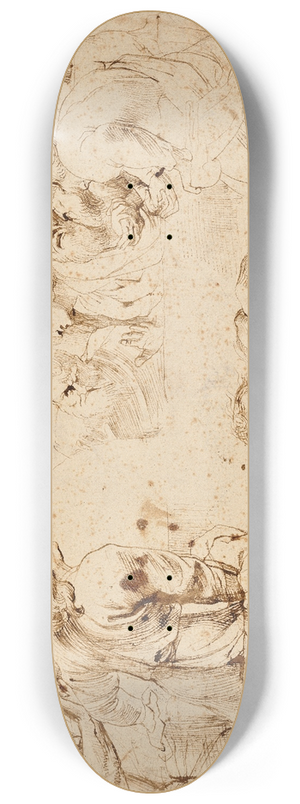 Peter Paul Rubens - Three Groups of Apostles in a Last Supper 8.25 inch art skate deck