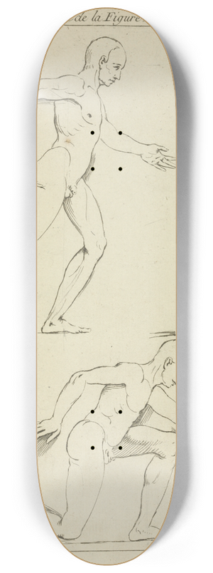 Peter Paul Rubens - Three male figures, one striding and one kneeling 8.25 inch art skate deck Peter Paul Rubens - Three male figures, one striding and one kneeling 8.25 inch art skate deck