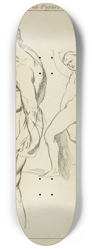 Peter Paul Rubens - Two figures extending right arms 8.25 inch art skate deck