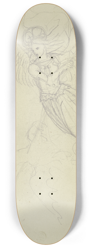 Peter von Cornelius - Der Heilige Michael, den Drachen bezwingend 8.25 inch art skate deck