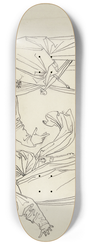 Peter von Cornelius - Szene am Ausgang der Kirche; Faust und Gretchen 8.25 inch art skate deck