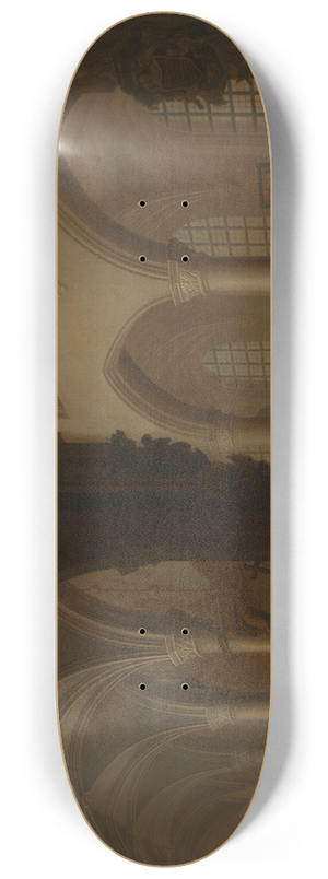 Petrus Johannes van Regemorter - Interior of the Former Church of Saint George in Antwerp 8.25 inch art skate deck
