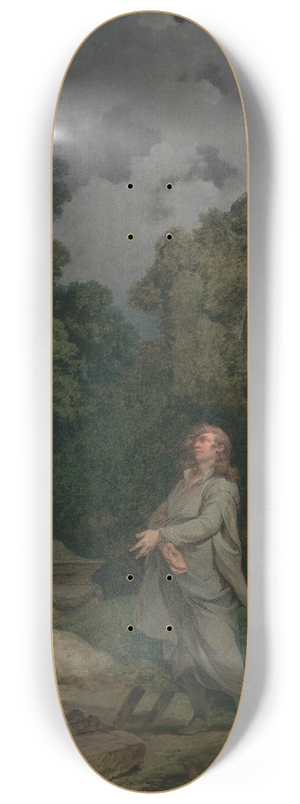 Philip James de Loutherbourg - A Philosopher in a Moonlit Churchyard 8.25 inch art skate deck