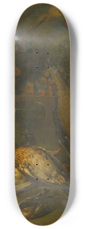 Philipp Ferdinand de Hamilton - Still Life with Fieldfares 8.25 inch art skate deck