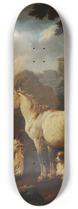 Philipp Peter Roos - Shepherd and animals in a landscape 8.25 inch art skate deck