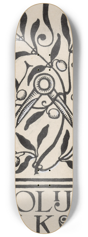 Antoon Derkinderen - Ontwerp voor vignet voor de architect Hanrath 8.25 inch art skate deck