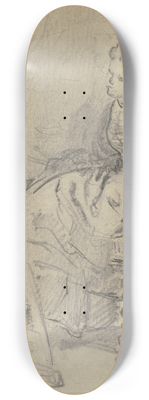 Philipp Rumpf - Frau vor der Staffelei sitzend 8.25 inch art skate deck Philipp Rumpf - Frau vor der Staffelei sitzend 8.25 inch art skate deck