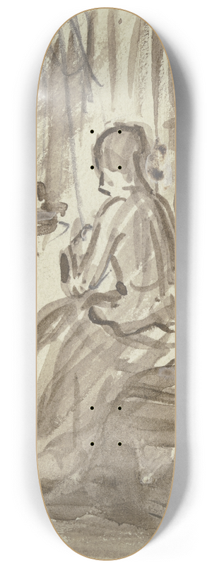 Philipp Rumpf - Sitzende Frau in Rckansicht 8.25 inch art skate deck Philipp Rumpf - Sitzende Frau in Rckansicht 8.25 inch art skate deck
