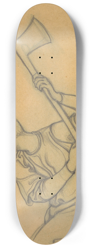 Antoon Derkinderen - Ontwerp voor wandschildering in de Beurs van Berlage; houthakker 8.25 inch art skate deck