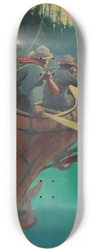 Philip R. Goodwin - Hunters In A Canoe 8.25 inch art skate deck