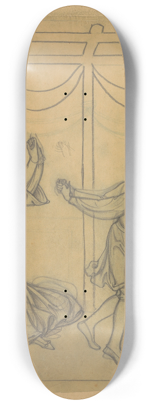 Antoon Derkinderen - Ontwerp voor wandschildering in de Beurs van Berlage; twee dansende paren 8.25 inch art skate deck