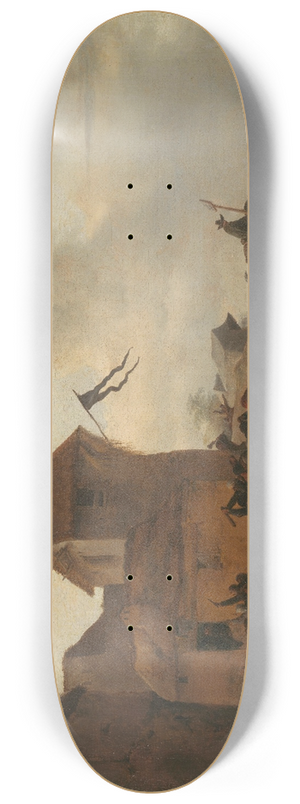 Philips Wouwerman - Peasants Fighting near a Village 8.25 inch art skate deck