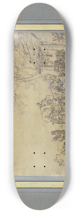 Philips Wouwerman - Stop in front of an inn 8.25 inch art skate deck