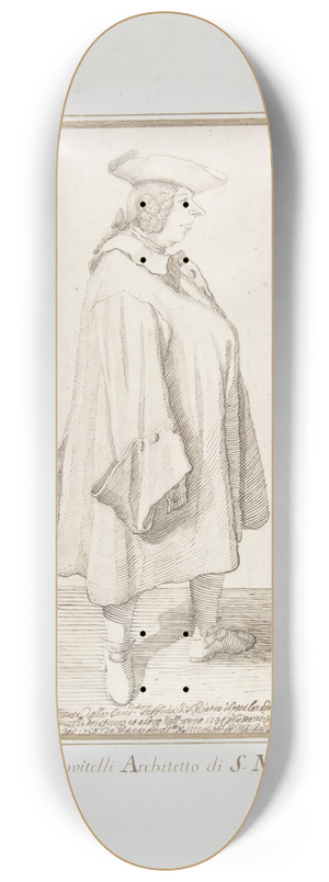 Pier Leone Ghezzi - Luigi Vanvitelli 8.25 inch art skate deck