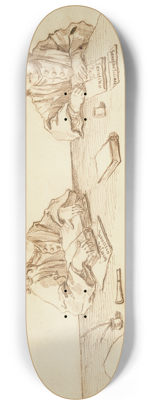 Pier Leone Ghezzi - Portraits of Serafino and Francesco Falzacappa 8.25 inch art skate deck