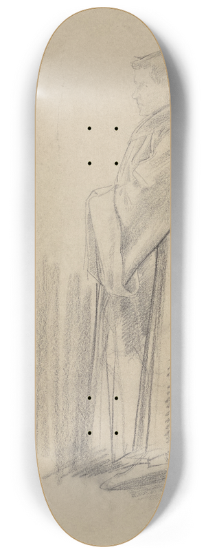 Antoon Derkinderen - Voorstudie voor de Eerste Bossche Wand; twee studies van een monnik 8.25 inch art skate deck