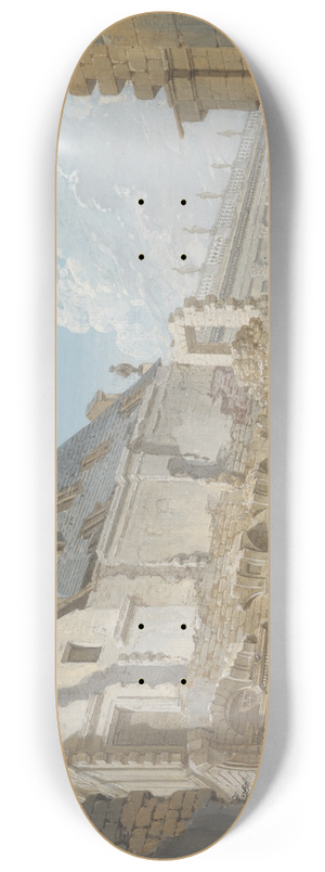 Pierre-Antoine Demachy - Demolition of the Old Vestibule of the Palais-Royal, Paris 8.25 inch art skate deck