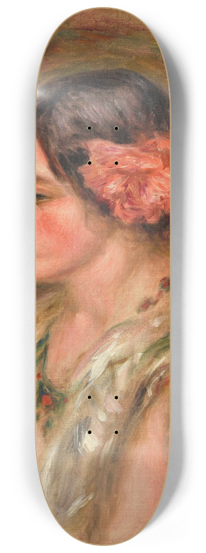 Pierre-Auguste Renoir - Jeune femme  la rose 8.25 inch art skate deck