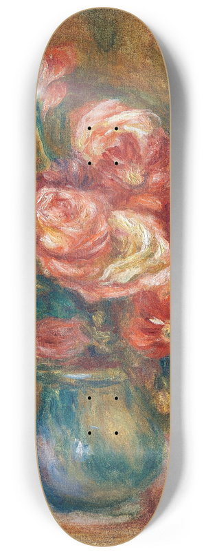 Pierre-Auguste Renoir - Vase of Roses 8.25 inch art skate deck