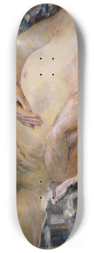 Pierre Bonnard - Reclining Nude against a White and Blue Plaid 8.25 inch art skate deck