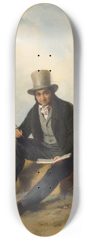 Pierre Duval Le Camus - Andr Jolivard seated in a Landscape 8.25 inch art skate deck