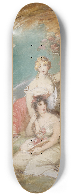 Adolf Pirsch - Zwei Grazien in Landschaft 8.25 inch art skate deck