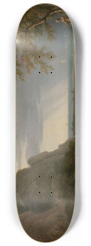 Pierre-Henri de Valenciennes - Classical Landscape with Figures and Sculpture 8.25 inch art skate deck