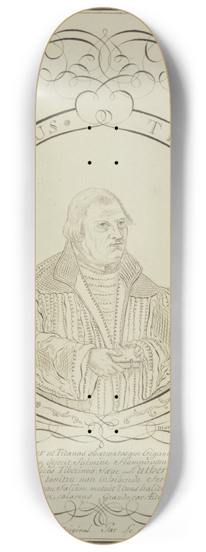 Pierre-Jean-Paul Berny de Nogent - Portrait of Martin Luther 8.25 inch art skate deck