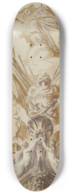 Pierre Lelu - Sketches of Figures and Dolphins 8.25 inch art skate deck