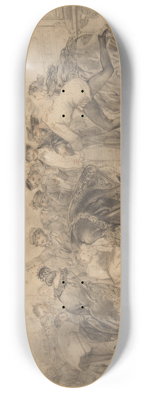 Pierre-Numa Bassaget - Crowd Leaving a Theatre 8.25 inch art skate deck