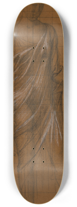 Pierre Puvis de Chavannes - Femme drape de face, tenant un enfant sur la hanche droite 8.25 inch art skate deck