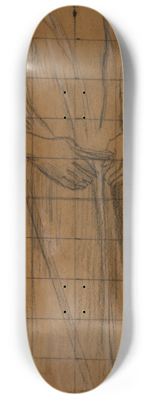 Pierre Puvis de Chavannes - Homme drap debout et tude dhomme tenant une lance 8.25 inch art skate deck