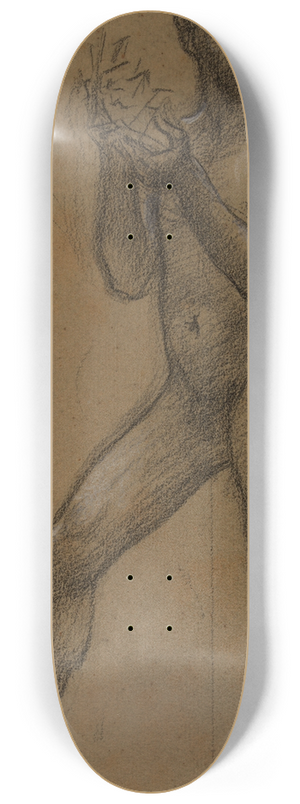 Pierre Puvis de Chavannes - Homme nu debout, tenant des deux mains un objet 8.25 inch art skate deck
