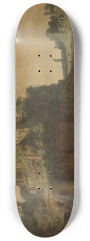 Pieter Anthonisz. van Groenewegen - Roman Landscape with Ruins 8.25 inch art skate deck Pieter Anthonisz. van Groenewegen - Roman Landscape with Ruins 8.25 inch art skate deck