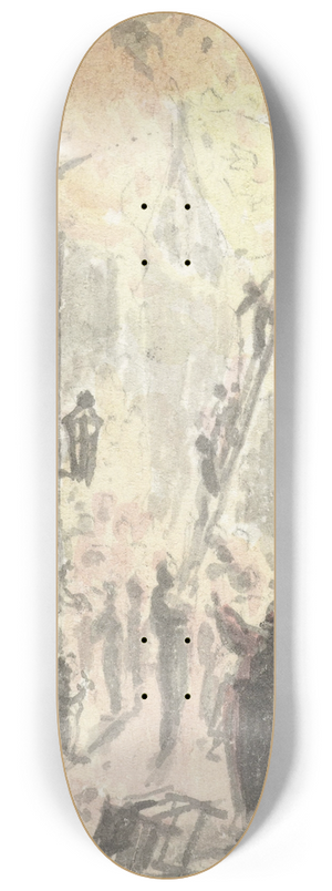 Pieter Bartholomeusz. Barbiers - Brand in een huis 8.25 inch art skate deck