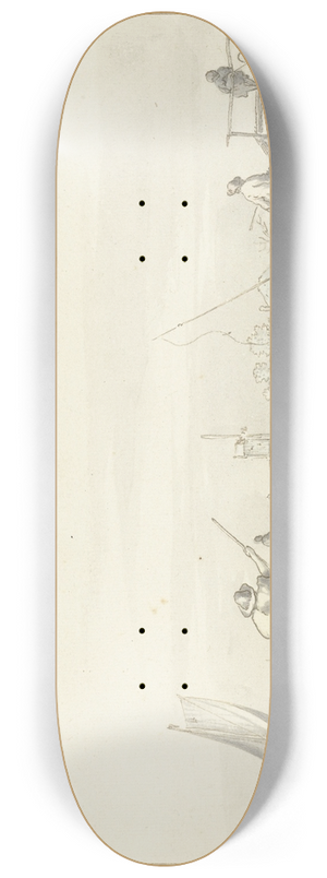 Pieter Coopse - Polderlandschap met vissers 8.25 inch art skate deck