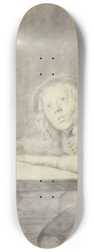 Pieter Cornelisz van Slingelandt - Knabe, bei Licht schreibend 8.25 inch art skate deck