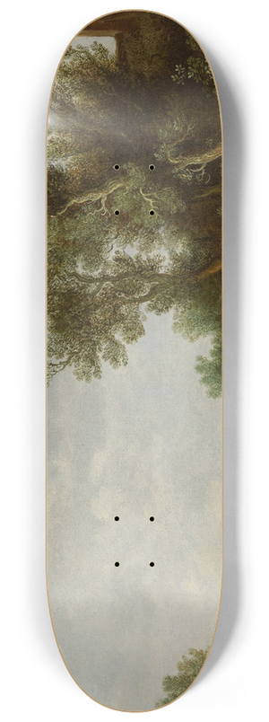 Pieter de Neyn - A river landscape with a sluice gate and boats 8.25 inch art skate deck Pieter de Neyn - A river landscape with a sluice gate and boats 8.25 inch art skate deck