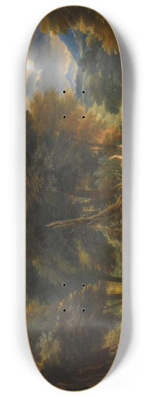 Pieter Mulier the Elder - Pan And Syrinx In A River Landscape 8.25 inch art skate deck