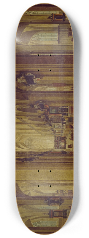 Pieter Neeffs the Elder - Interior of Antwerp Cathedral 8.25 inch art skate deck