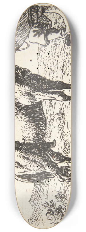 Pieter van Laer - Hest ved en brnd 8.25 inch art skate deck Pieter van Laer - Hest ved en brnd 8.25 inch art skate deck